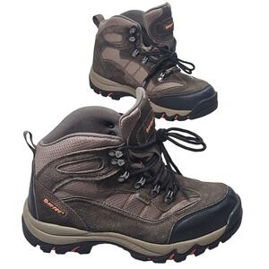 Hi-Tec 9051W Mens Brown Leather Hiking Boots Mid Top Trail Shoes Size 8.5W